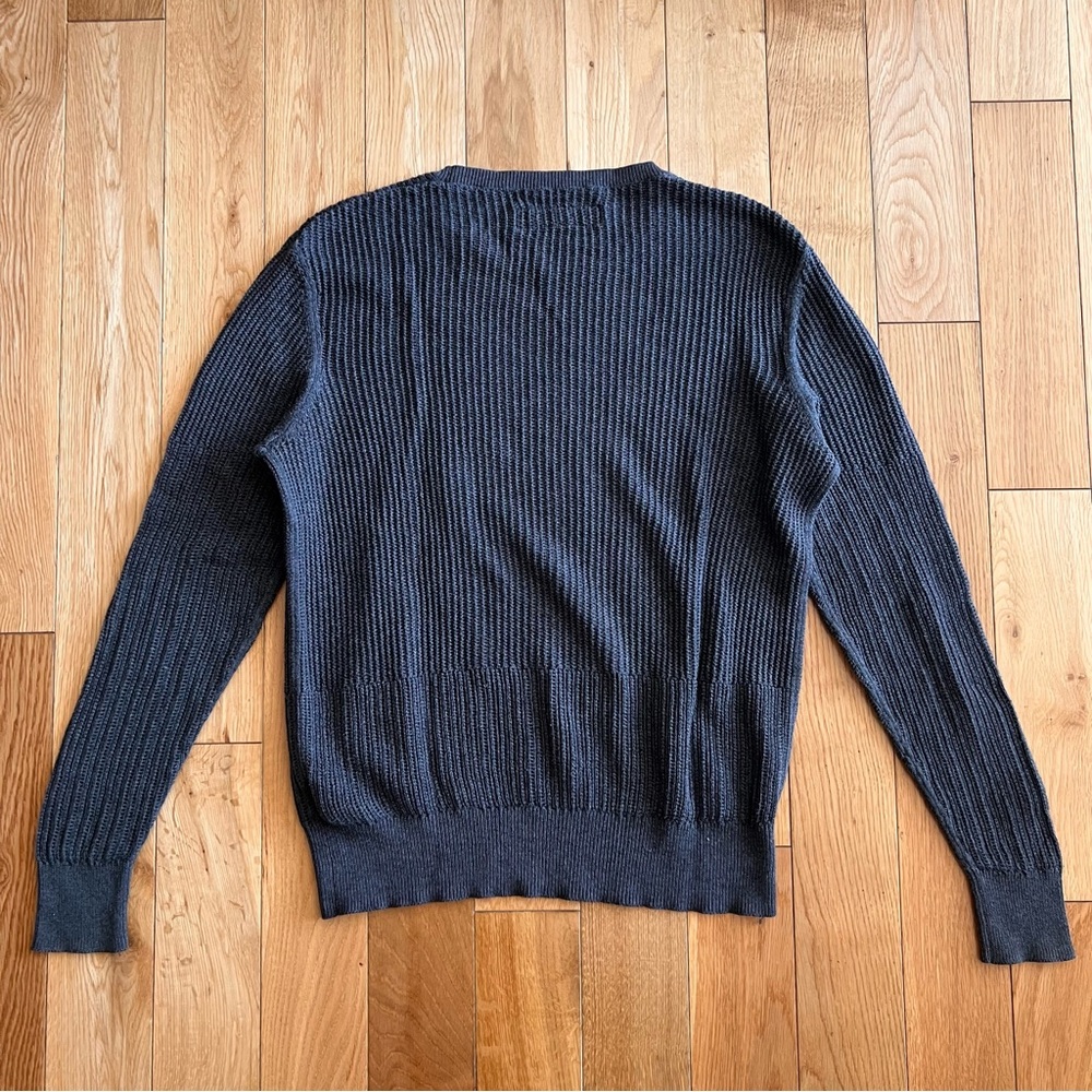 AllSaints Men’s Metz Long Sleeve Crew Neck Knit Dark Gray Sweater Size XS - Picture 7 of 8
